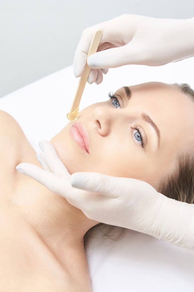 Hair removal depilation. Female skin routine. Bodycare